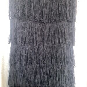 Chelsea & Violet Black Fringe Dress Boho Flapper Party Festival Mini